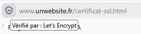 Exemple d'affichage d'un certificat HTTPS Let's Encrypt dans un navigateur